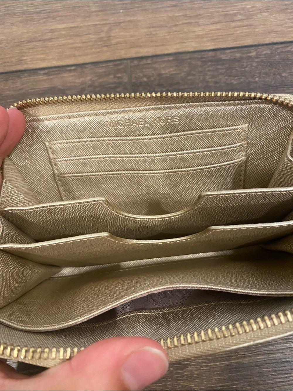 Michael Kors Metallic Gold Wristlet Wallet - Picture 5 of 5